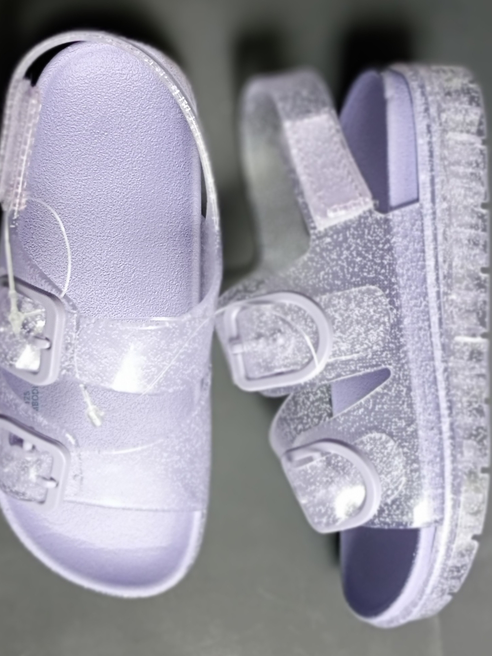 wonder nation Lavender Glitter Double-Buckle Sandals